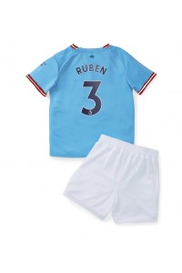 Manchester City Ruben Dias #3 Babyklær Hjemme Fotballdrakt til barn 2022-23 Korte ermer (+ Korte bukser)
